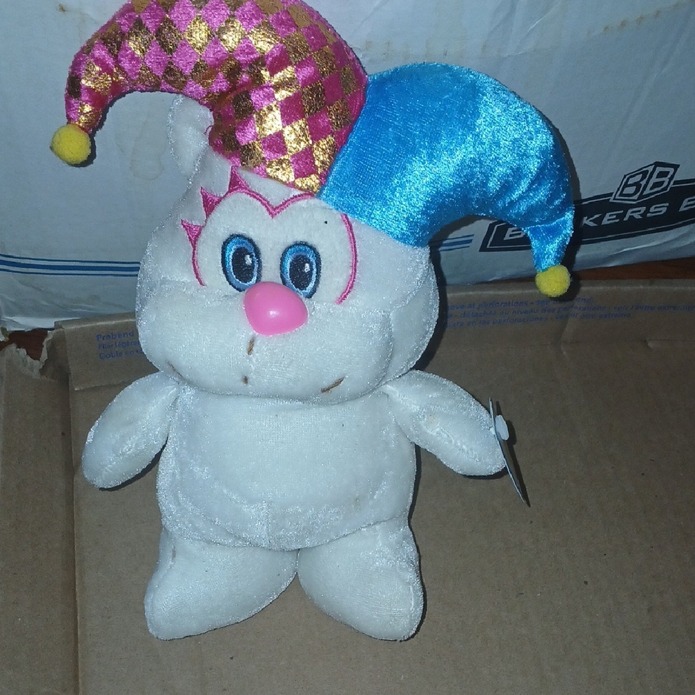 Nanco Court Jester Mardi Gras Bear plush toy.